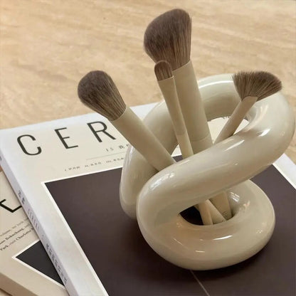 Rope Knot Ceramic Brush Holder