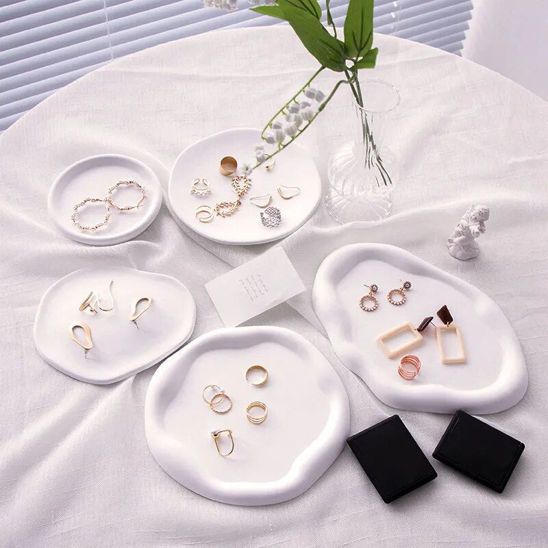 White Flat Decorative Trays