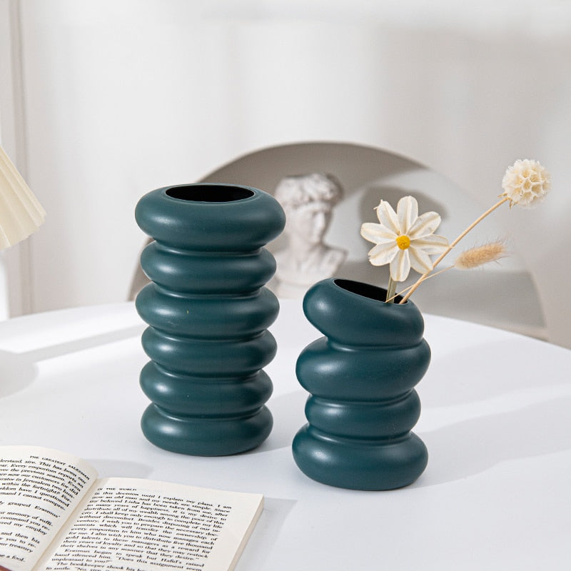 Stacked Plastic Nordic Style Vase